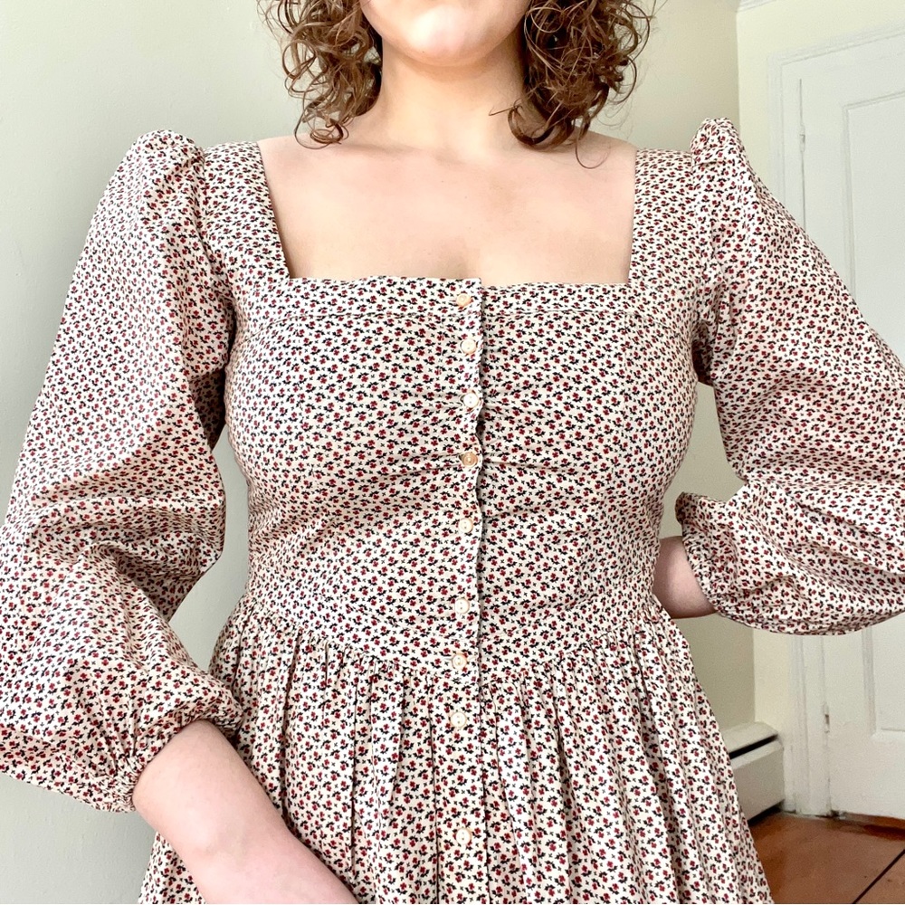 Christy Dawn Floral Cottage Core Prairie Midi Dress